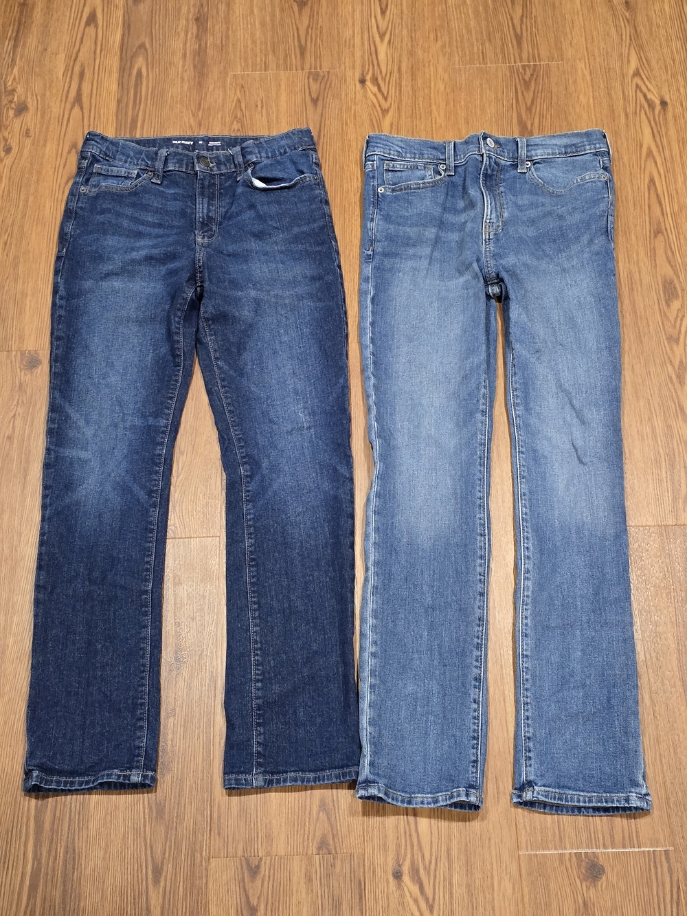 2 Pairs Of Old Navy Boys Straight Jeans - Dark Wash & Light Wash